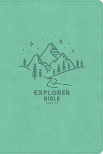 CSB Explorer Bible For Kids-Light Teal Mountains LeatherTouch