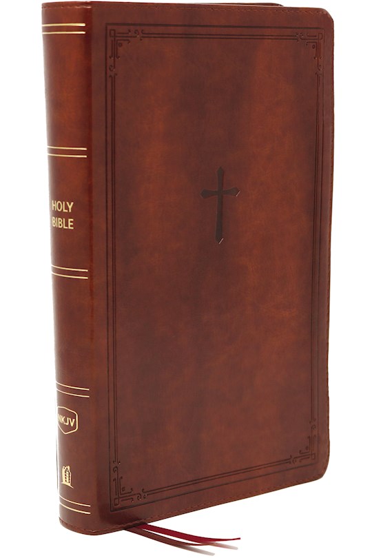 NKJV Personal Size Large Print Reference Bible (Comfort Print)-Brown Leathersoft