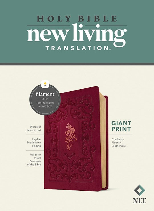 Giant Print Bible/Filament Enabled-Aurora Cranberry LeatherLike