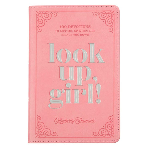 Devotional Gift Book-Look Up, Girl-Faux Leather