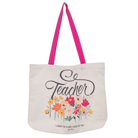 Tote Bag-Canvas-Teacher I Know the Plans Jer. 29:11