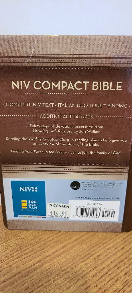 NIV Compact Bible, Soft cover, faux leather brown