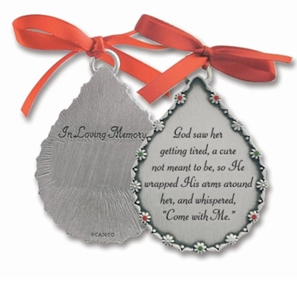 Memorial Ornament - Tearshaped-God Saw Her