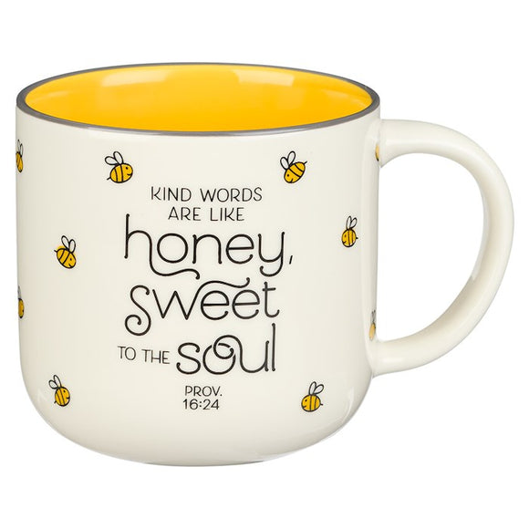 Mug-Kind Words-Proverbs 16:24-Yellow Bees (12 Oz)