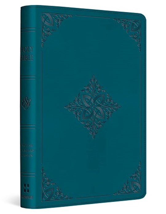 ESV Compact Bible-Deep Teal, Fleur-de-lis Design TruTone