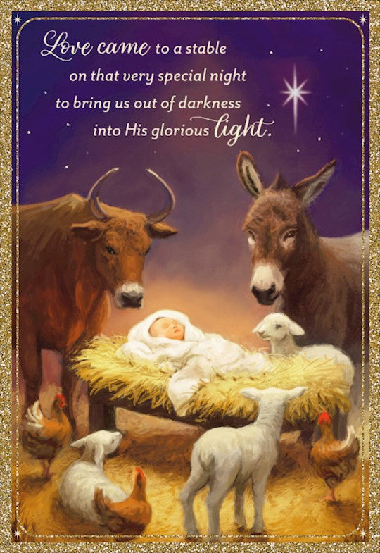 Card-Boxed-Christmas-Animals At Manager With Jesus (Box Of 18)