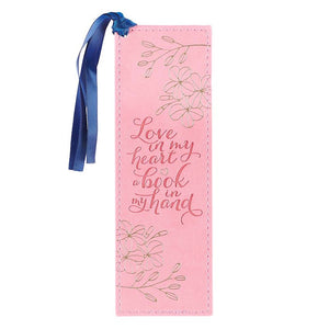 Bookmark-Pagemarker-Love & Book-Luxleather-Pink