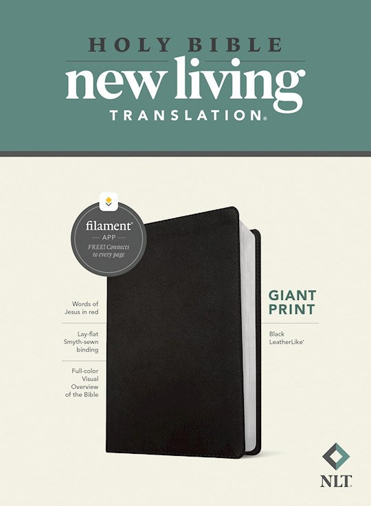 NLT Giant Print Bible, Filament-Enabled Edition-Black LeatherLike