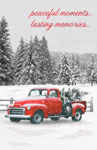 Card-Boxed-Christmas-Red Truck-Peaceful Moments (Box of 18)