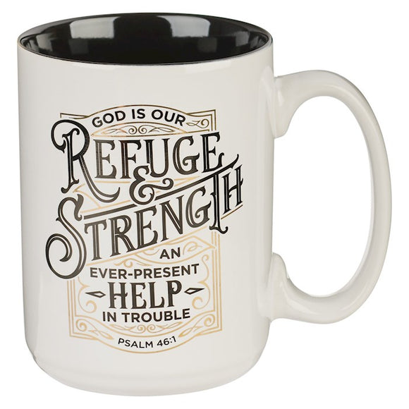 Mug-Refuge & Strength (Psalm 46:1) (12 Oz)-White