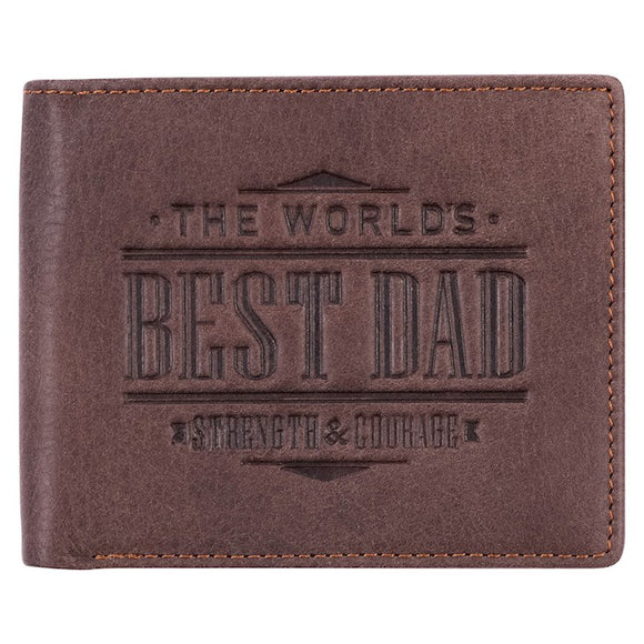 Wallet Leather Best Dad Joshua 1:9