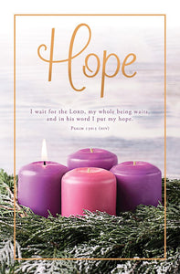 Bulletin-Advent Week 1: Hope (Psalm 130:5, NIV) (Pack Of 100)