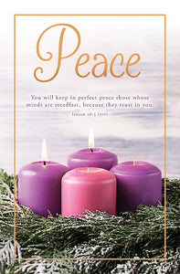 Bulletin-Advent Week 2: Peace (Isaiah 26:3, NIV) (Pack Of 100)