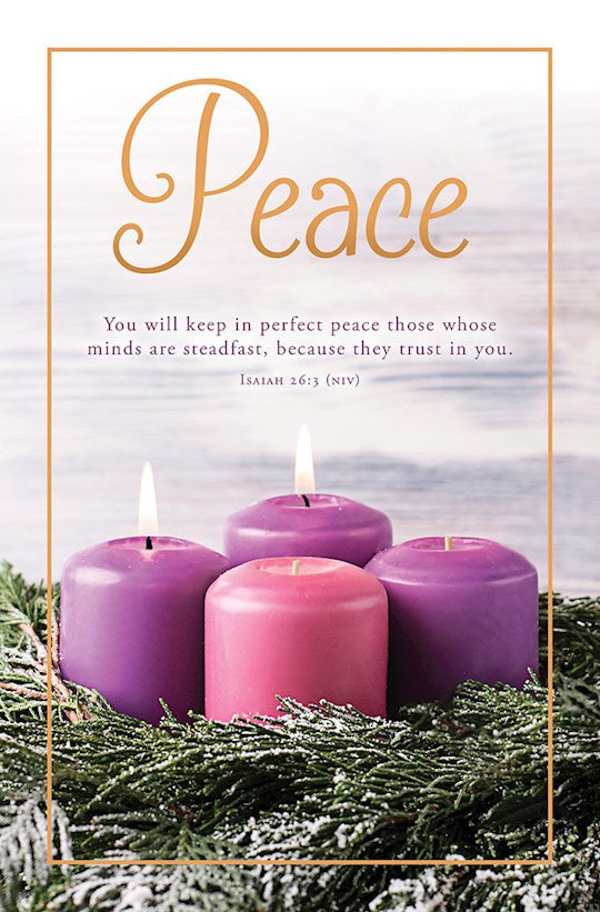 Bulletin-Advent Week 2: Peace (Isaiah 26:3, NIV) (Pack Of 100)