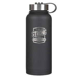 Water Bottle-Stainless Steel-Be Strong & Courageous-Joshua 1:9