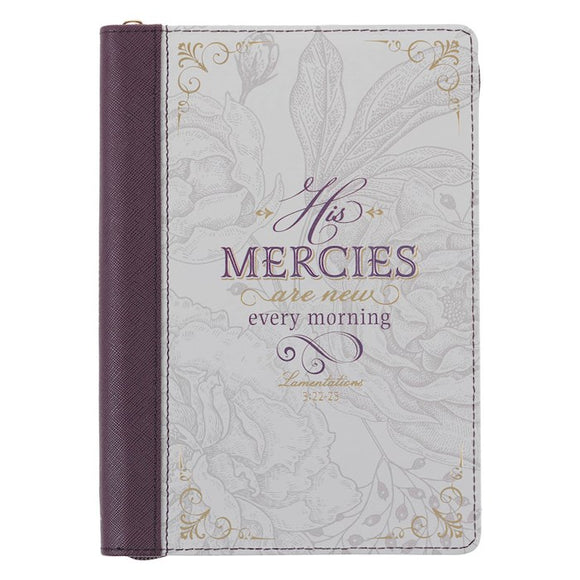 Journal-His Mercies Are New Every Morning (Lamentations 3:22-23) w/Zipper