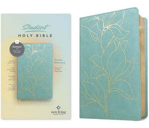 NLT Student Thinline Reference Holy Bible, Filament-Enabled Edition-Teal Blue Tropical Iris LeatherLike