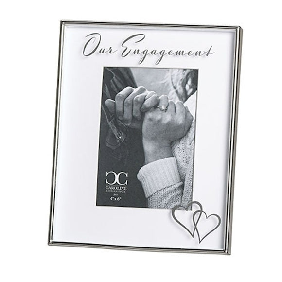 Frame-Our Engagement Frame (Hearts) (Holds 4x6 Photo)