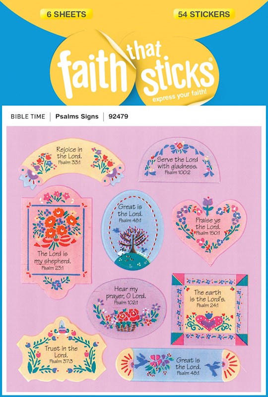 Sticker-Psalms Signs (6 Sheets) (Faith That Sticks)