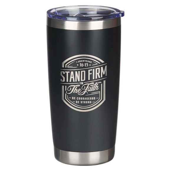 Stainless Steel Tumbler-Black-Stand Firm-1 Cor. 16:13