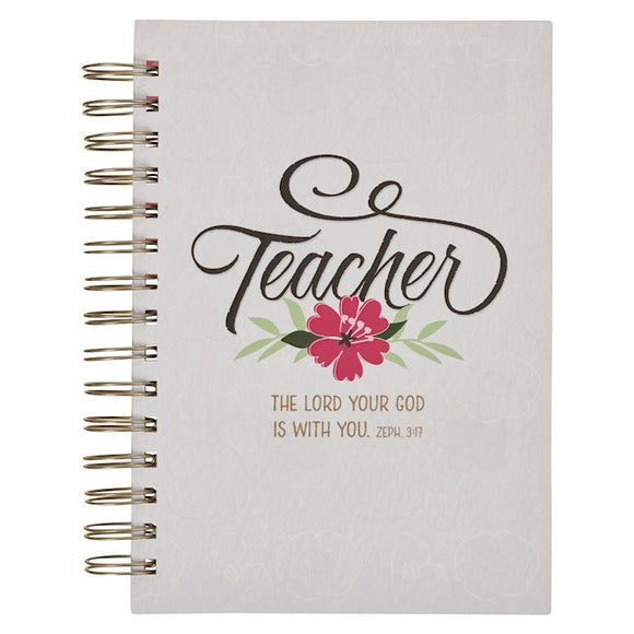 Journal-Wirebound-Fuchsia-Teacher/The Lord Is With You-Zeph. 3:17