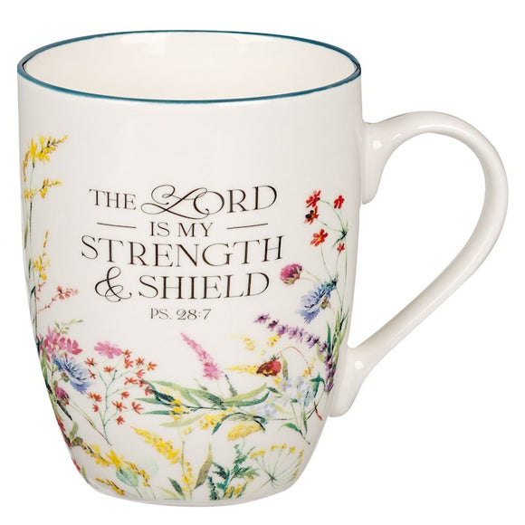 Mug-Multi Floral-Lord Is My Strength-Ps. 28:7