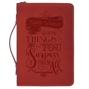 Many Women Do Noble Things, Proverbs 31, Bible Cover, Red, Large