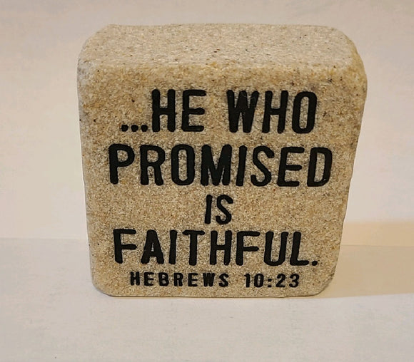Plaque - Scripture Stone - Faithful