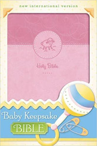 NIV, Baby Keepsake Bible, Leathersoft, Pink Imitation Leather