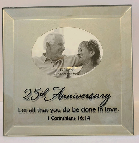 25th Anniversary Glass frame plaque