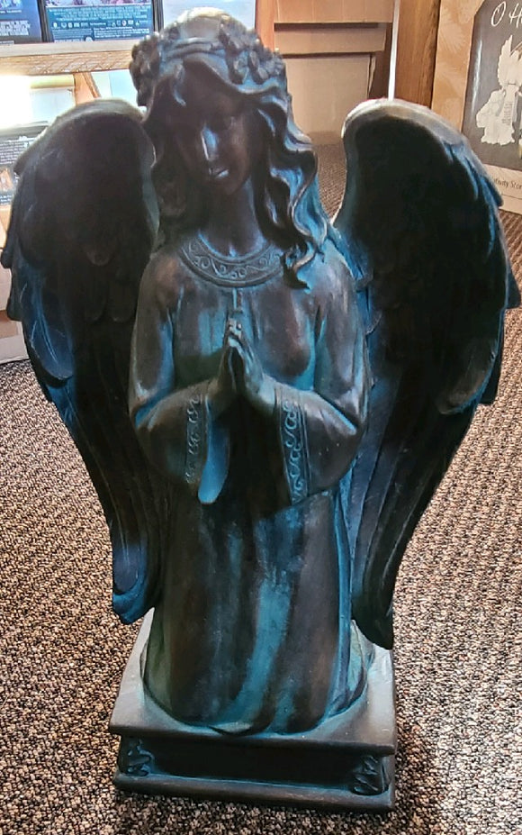 Oxidized Look Praying Angel Figurine