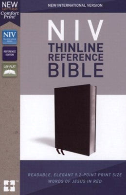 NIV Thinline Reference Bible (Comfort Print)-Black Bonded Leather