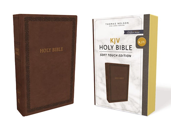 KJV Holy Bible Soft Touch Edition (Comfort Print)-Brown Leathersoft