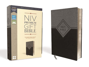 NIV Premium Gift Bible (Comfort Print)-Black/Gray Leathersoft