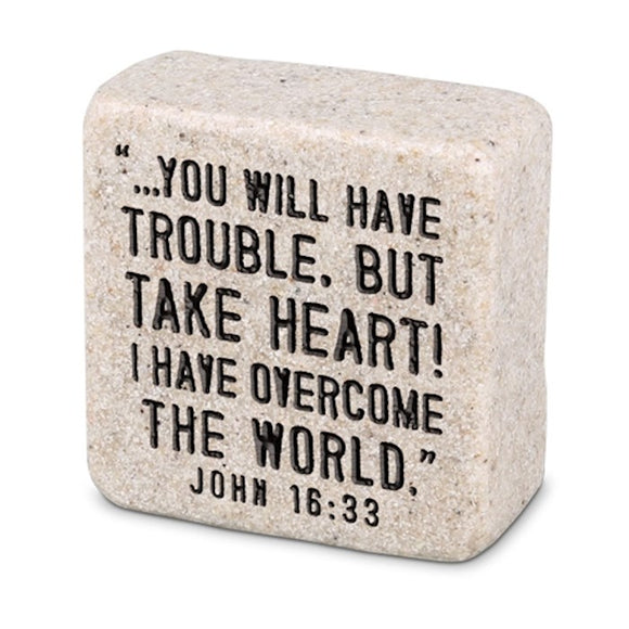 Plaque-Scripture Stone-Take Heart