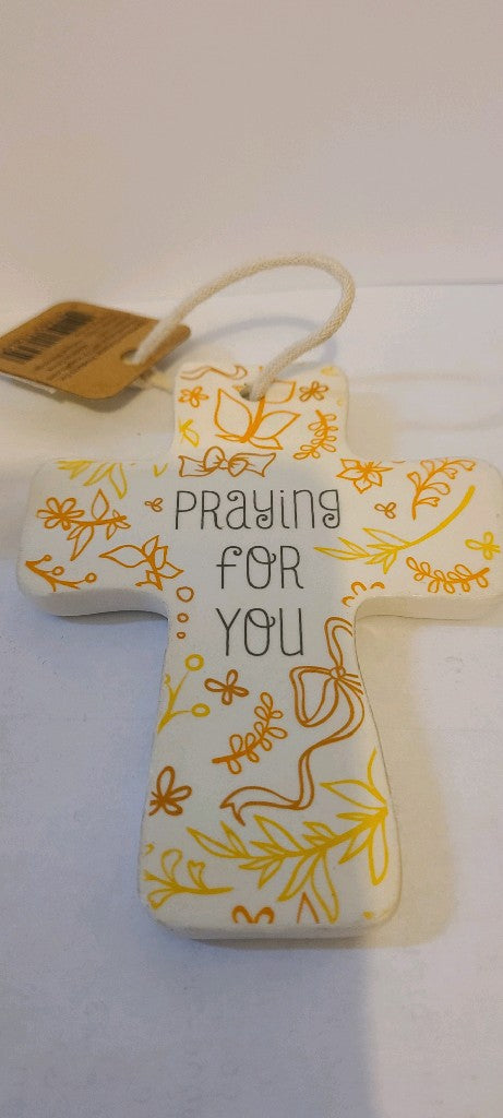 Praying for Your ceramic cross ornament