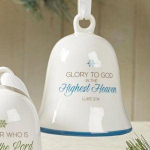 Glory to God - porcelain bell ornament