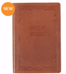 KJV Large Print Thinline Bible-Tan Faux Leather Indexed