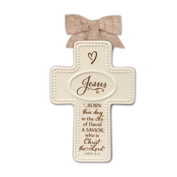 Jesus - Born this day ceramic cross