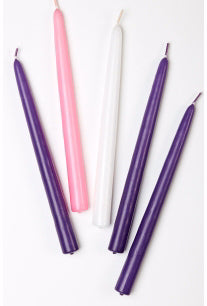 Advent Candle Set - 3 Purple/1 Pink/1 White (10