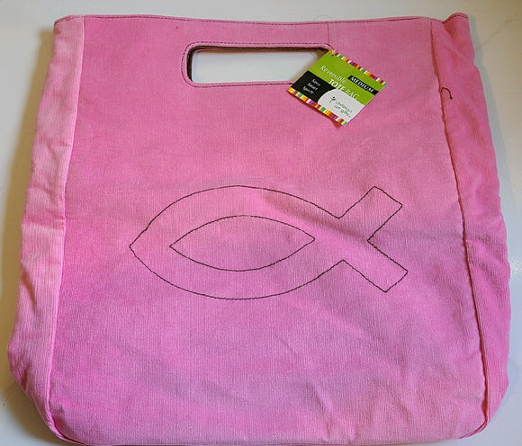 Medium Reversible Fabric Tote Bag - Pink