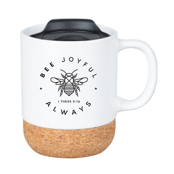 Bee Joyful Mug with Cork