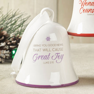 I bring you good news - porcelain bell ornament