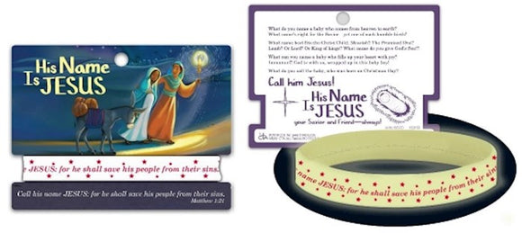 His Name is Jesus bracelet(Glow in the dark silicone with card)