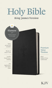 KJV Premium Value Thinline Bible Filament Ed. Black LeatherLike
