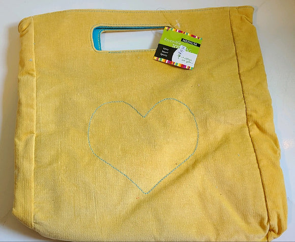 Medium Reversible Fabric Tote Bag - Yellow