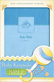 NIV, Baby Keepsake Bible, Leathersoft, Blue Imitation Leather