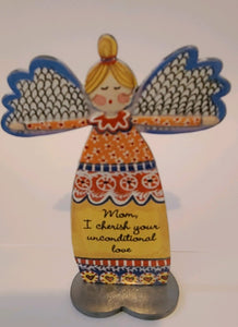 Painted pewter angel - Mom's unconditional love