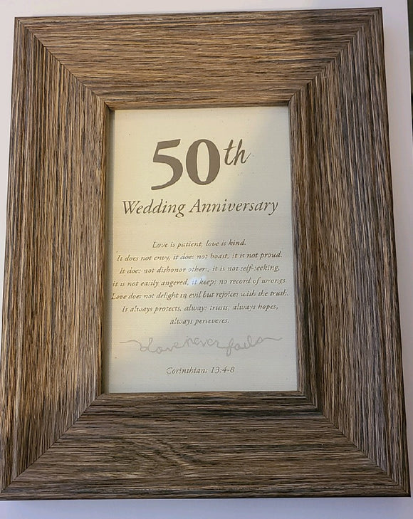 50th Anniversary photo frame