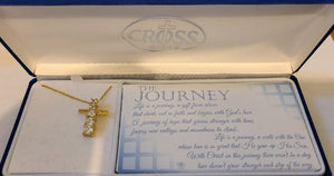 The Journey, Golden Cross with Cubic Zirconia Necklace